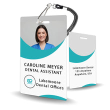 Load image into Gallery viewer, Blue Rounded Abstract Custom ID Badge - BadgeSmith