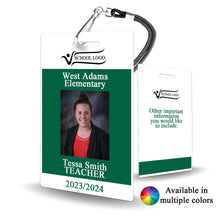 Load image into Gallery viewer, Colored Block Custom ID Badge for Staff - BadgeSmith