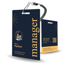 Load image into Gallery viewer, Navy Color Block Custom ID Card - BadgeSmith