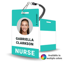 Load image into Gallery viewer, Solid Custom Color ID Badge for Employee - BadgeSmith