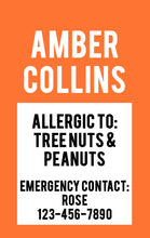 Load image into Gallery viewer, Allergy Warning ID Card - BadgeSmith