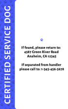 Load image into Gallery viewer, Service Dog Certification - Official Identification for Assistance Animals - BadgeSmith
