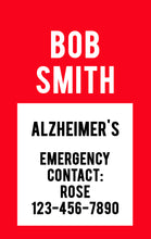 Load image into Gallery viewer, General Medical Alert ID Card - Personalized Medical Information Card - BadgeSmith