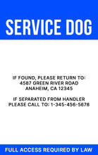 Load image into Gallery viewer, Service Dog ID Badge - Customized Identification for Assistance Dogs - BadgeSmith