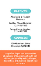 Load image into Gallery viewer, Child ID Badge - Personalized Safety ID - BadgeSmith
