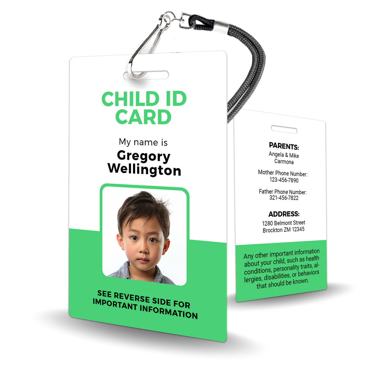 Child ID Badge Safety ID for Kids BadgeSmith