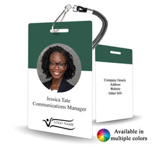 Load image into Gallery viewer, Customizable Communications Marketing Staff Badge for Non-Profit - BadgeSmith