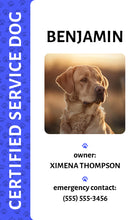 Load image into Gallery viewer, Service Dog Certification - Official Identification for Assistance Animals - BadgeSmith