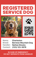 Load image into Gallery viewer, Service Dog Credentials Badge - Certified Identification for Assistance Animals - BadgeSmith
