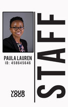 Load image into Gallery viewer, Elegant Staff Badge with Logo and Photo - Customizable ID Card - BadgeSmith