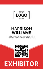 Load image into Gallery viewer, Customizable Exhibitor Badge with Optional QR Code - BadgeSmith