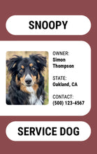 Load image into Gallery viewer, Service Dog Official Badge - Certified Identification for Assistance Animals - BadgeSmith