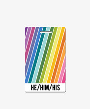 Load image into Gallery viewer, Rainbow Pronouns Badge Buddy - BadgeSmith