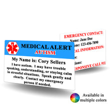 Load image into Gallery viewer, Medical Alert Autism Card - BadgeSmith