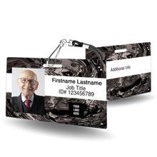 Load image into Gallery viewer, Grey Abstract Ripple ID Badge - BadgeSmith