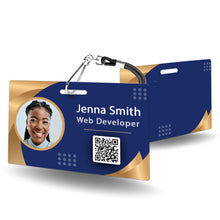 Load image into Gallery viewer, Blue and Gold Staff Office Badge - Horizontal - BadgeSmith