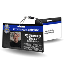 Load image into Gallery viewer, Custom Police Officer Badge Horizontal - Law Enforcement ID Card - BadgeSmith