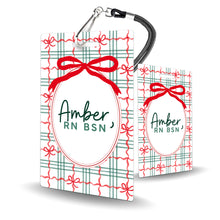 Load image into Gallery viewer, Christmas Bow Vertical - BadgeSmith
