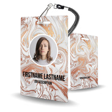Load image into Gallery viewer, Rose Gold Marble ID Badge Custom - BadgeSmith