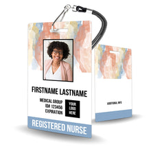 Load image into Gallery viewer, Pastel Watercolor Abstract ID Badge - BadgeSmith