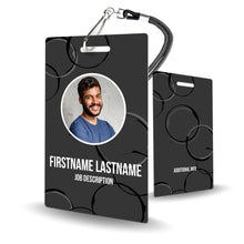 Load image into Gallery viewer, Grey Abstract Circle ID Badge Custom - BadgeSmith