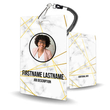 Load image into Gallery viewer, Gold Abstract Marble ID Badge Custom - BadgeSmith