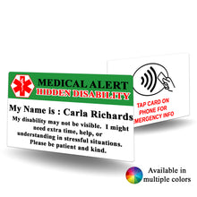 Load image into Gallery viewer, NFC Medical Alert Hidden Disability Card - BadgeSmith