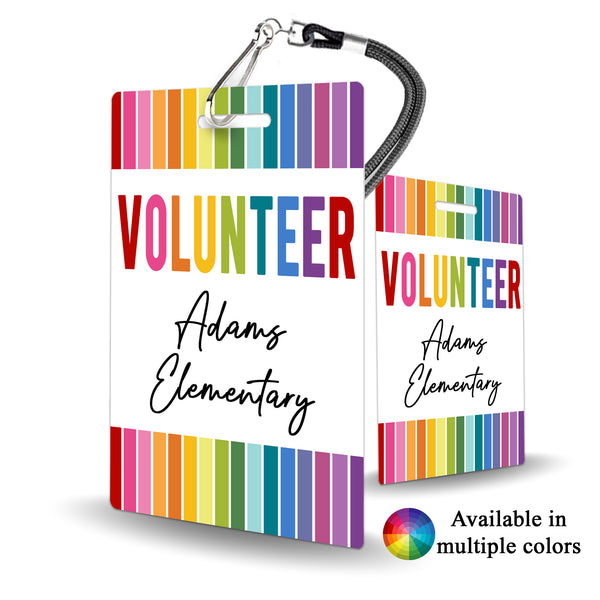 Rainbow Volunteer Hall Pass - School or Organization - BadgeSmith