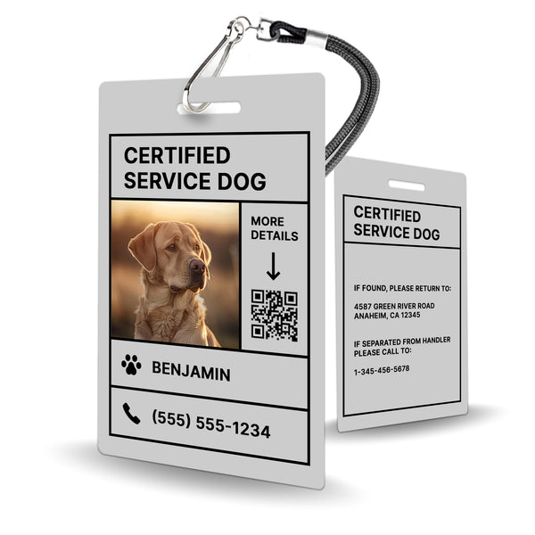 Service Animal ID Badge - Personalized Identification for Assistance Pets - BadgeSmith