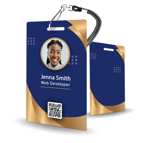 Blue and Gold Staff Office Badge - BadgeSmith