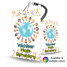 Load image into Gallery viewer, World Theme Volunteer Hall Pass - Elementary School - BadgeSmith