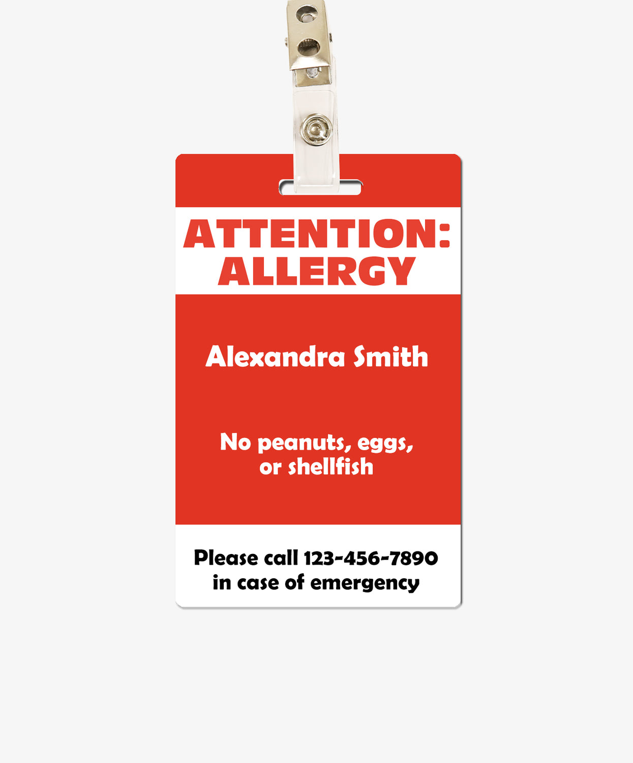 Medical Alert ID Card - Personalized Emergency Information - BadgeSmith