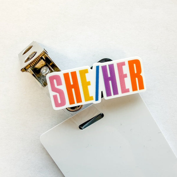Badge Topper / CHARM COLLECTION - She/Her - Charm Only - BadgeSmith