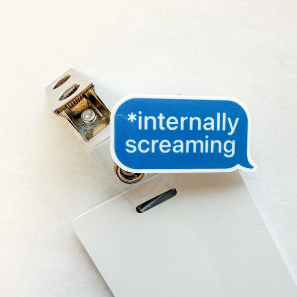 Badge Topper / CHARM COLLECTION - Internally Screaming - Charm Only - BadgeSmith