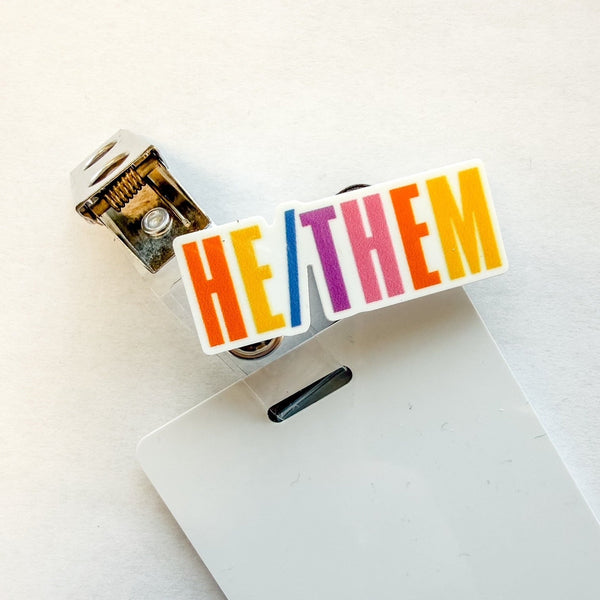 Badge Topper / CHARM COLLECTION - He/Him - Charm Only - BadgeSmith