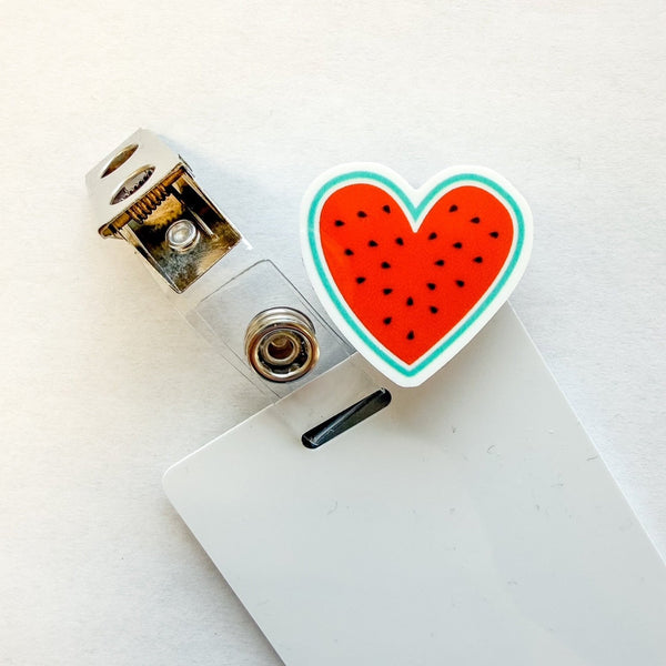 Badge Topper / CHARM COLLECTION - Watermelon Heart - Charm Only - BadgeSmith