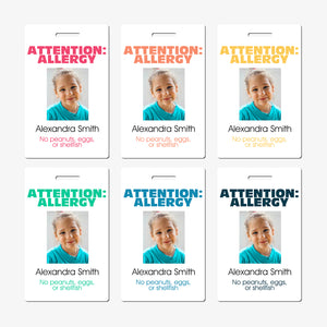 Child Allergy Alert Card - Food Allergy ID - BadgeSmith