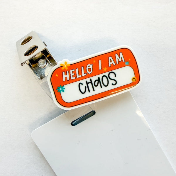 Badge Topper / CHARM COLLECTION - Hello I Am Chaos - Charm Only - BadgeSmith