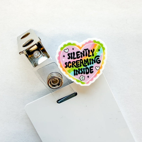 Badge Topper / CHARM COLLECTION - Silently Screaming Inside - Charm Only - BadgeSmith