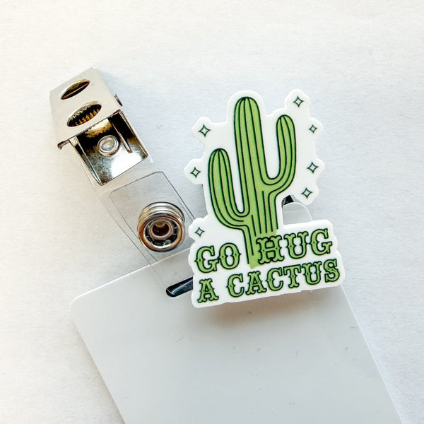 Badge Topper / CHARM COLLECTION - Go Hug A Cactus - Charm Only - BadgeSmith