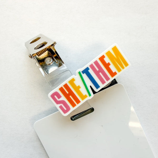 Badge Topper / CHARM COLLECTION - She/Them - Charm Only - BadgeSmith