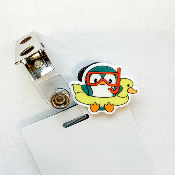 Badge Topper / CHARM COLLECTION - Snorkeling Penguin - Charm Only - BadgeSmith