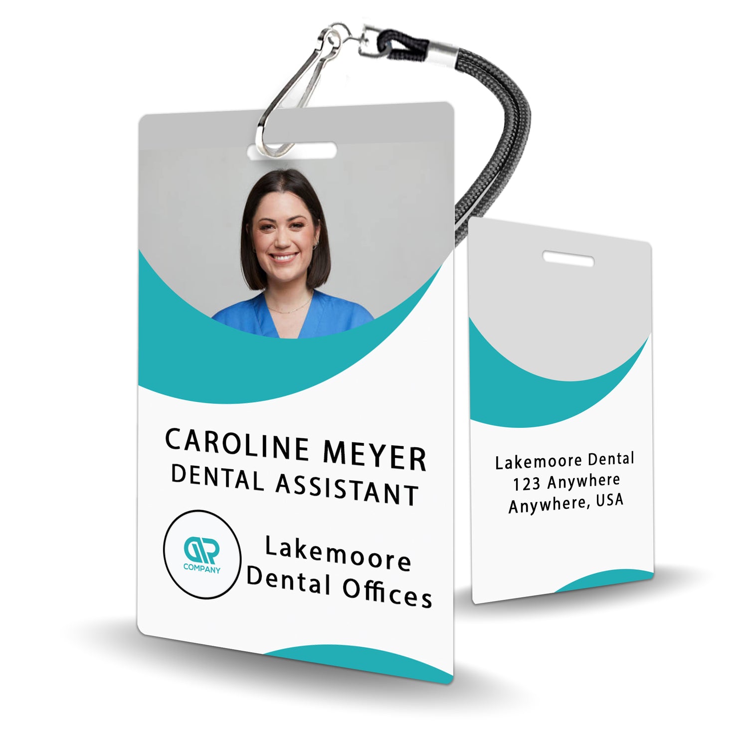Blue Rounded Abstract Custom ID Badge - BadgeSmith
