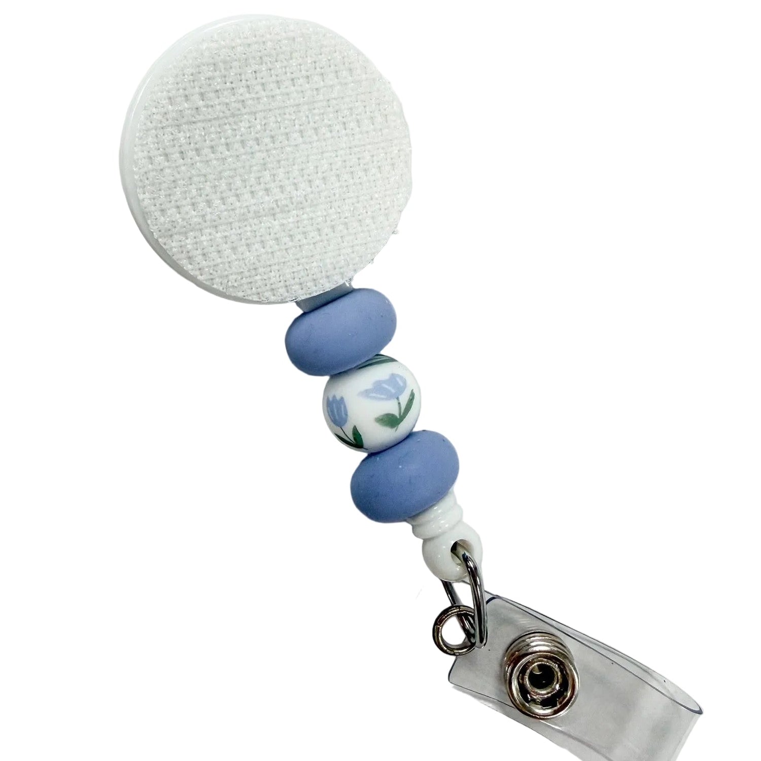 Blue Floral Interchangeable Badge Reel