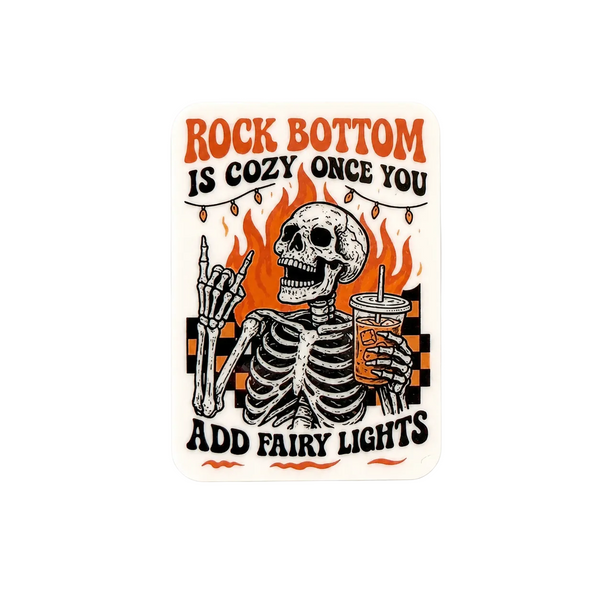 Rock Bottom Is Cozy | Plastic Add-On - BadgeSmith