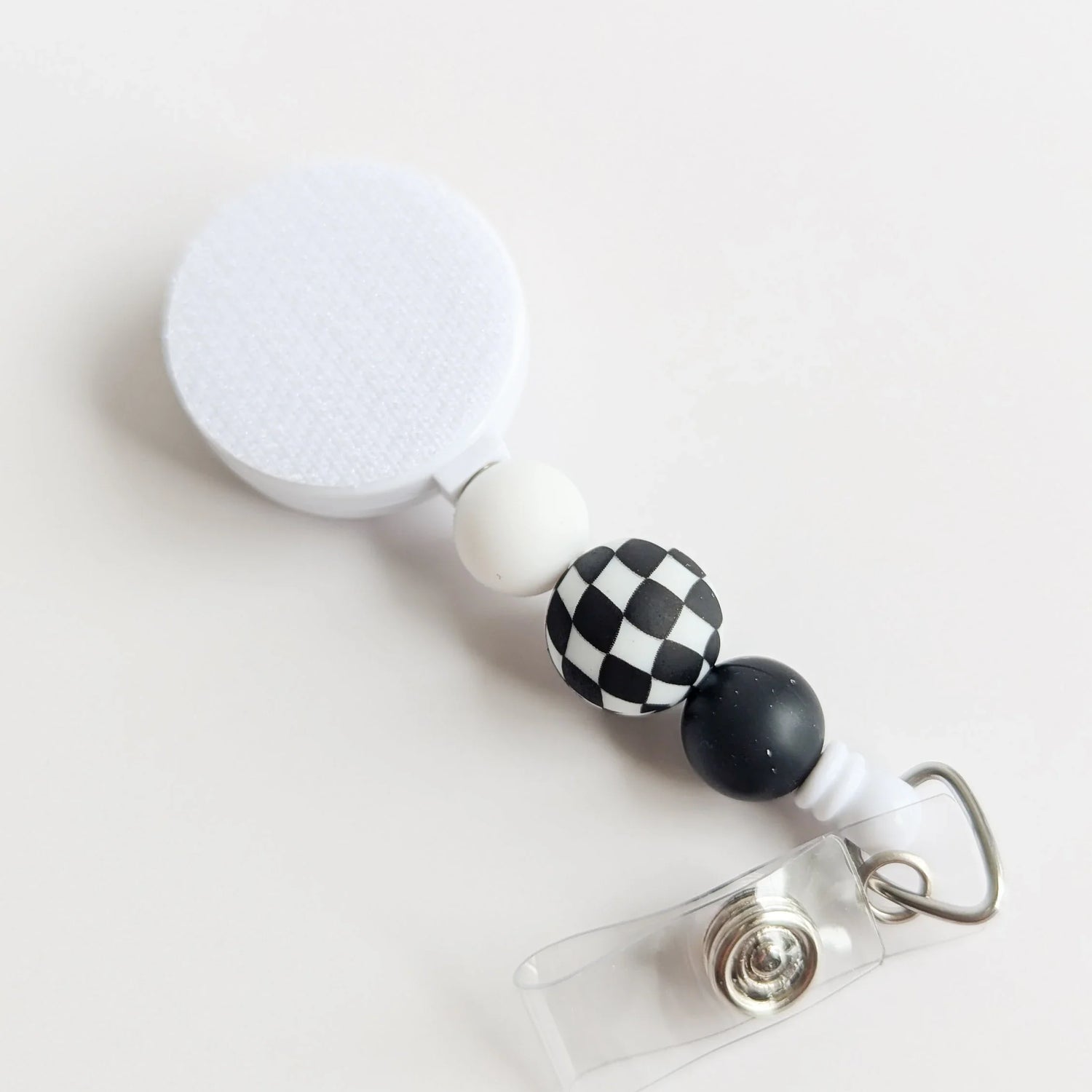 Checkered Retro Interchangeable Badge Reel