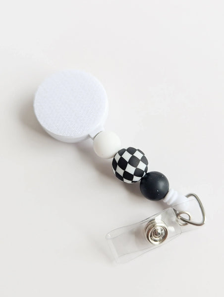 Checkered Retro Interchangeable Badge Reel - BadgeSmith