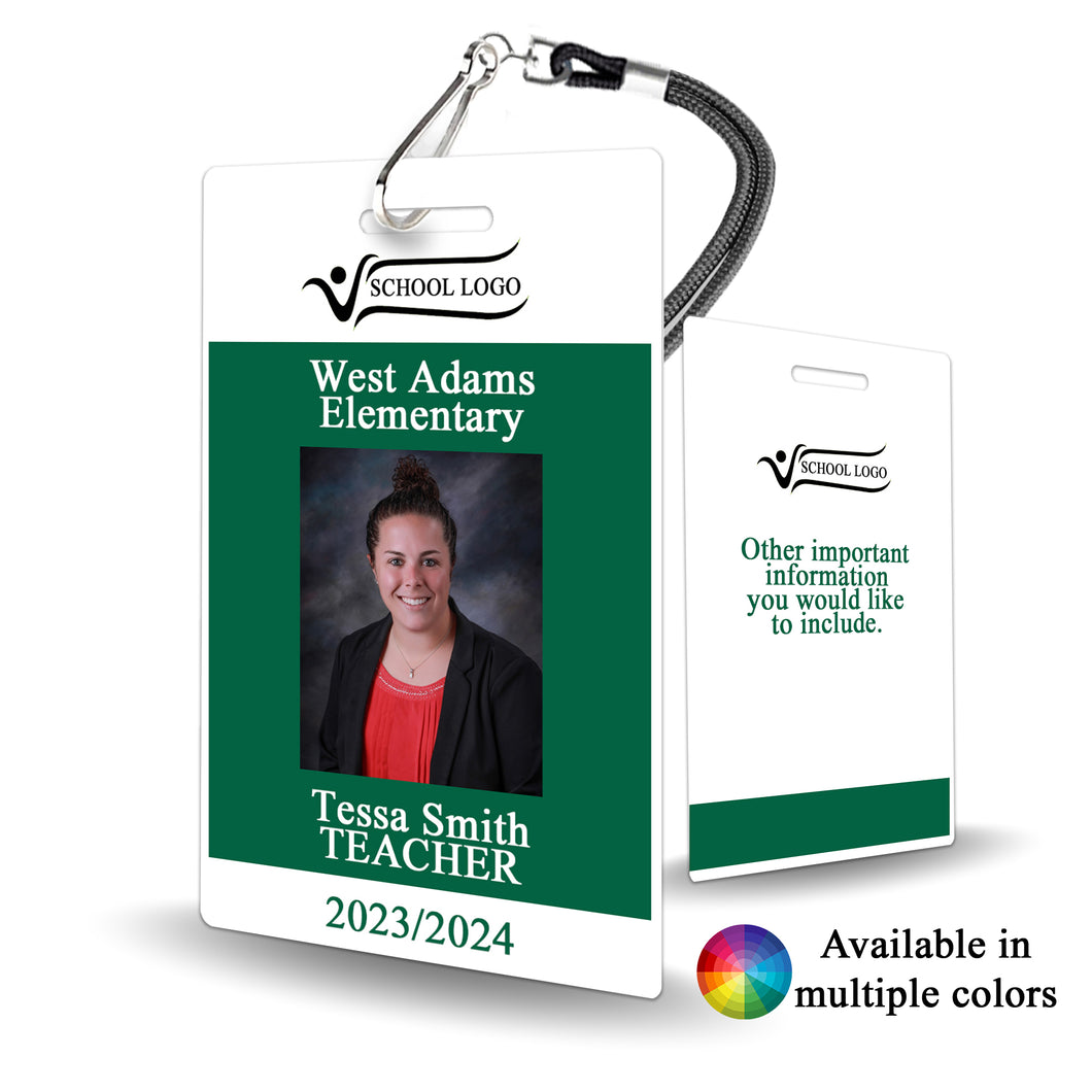 Colored Block Custom ID Badge for Staff - BadgeSmith