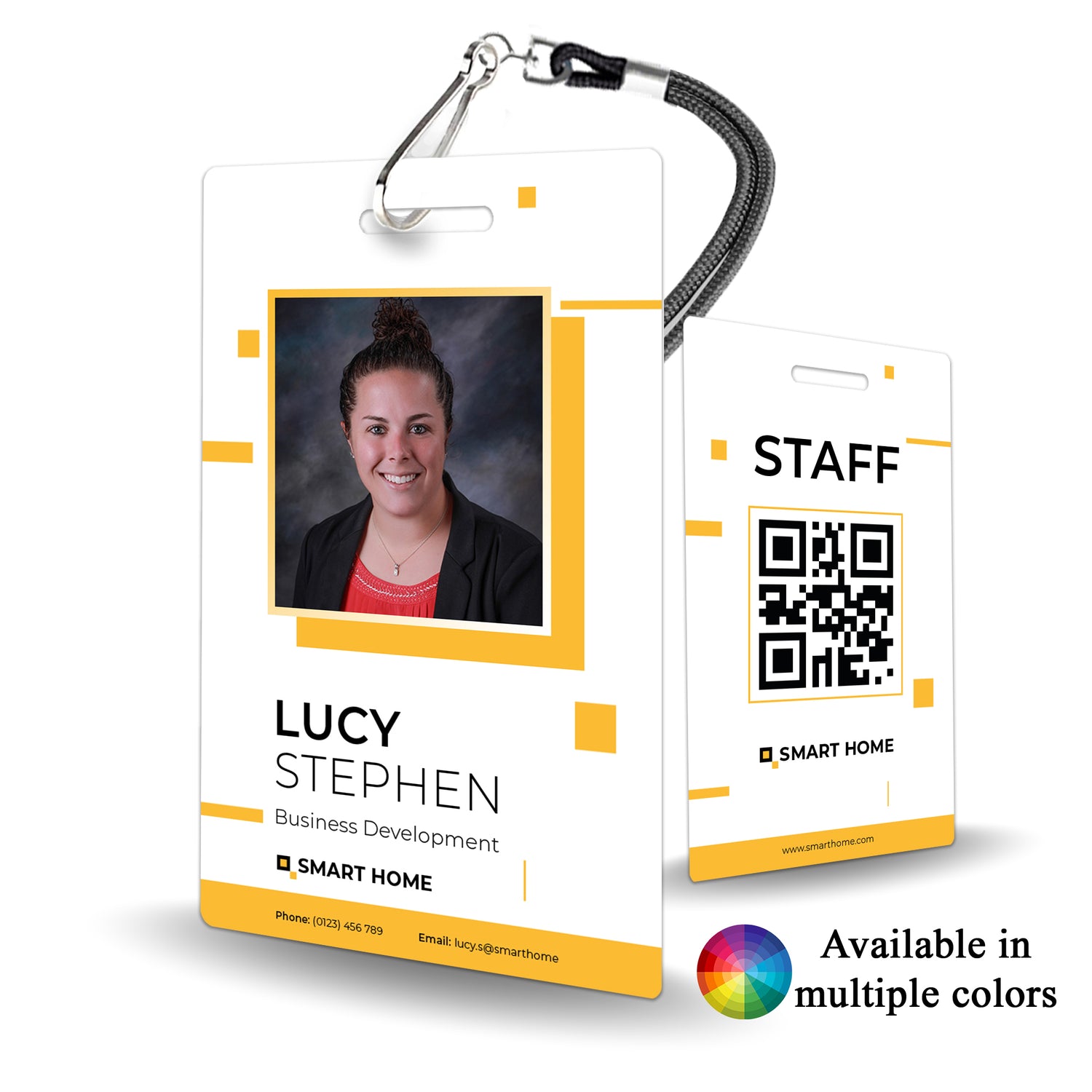 Custom Color Abstract Block ID Badge - BadgeSmith