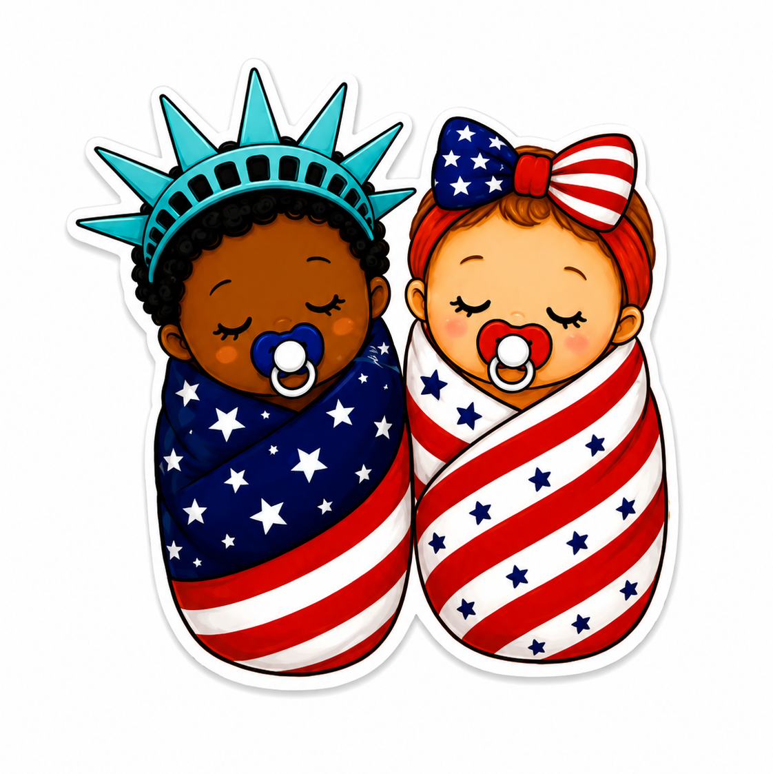 Patriotic Baby Twins | Plastic Add-On - BadgeSmith